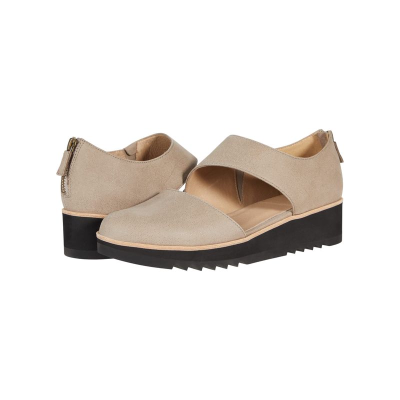 Eileen Fisher Womens Beige 1" Platform Match Round Toe Wedge Leather Flats 7.5